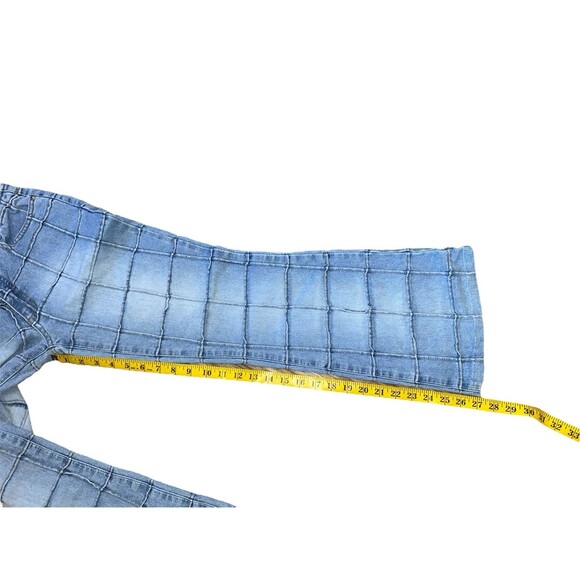 Vintage Y2K Younique Sz 3 Windowpane Exposed Seam Flare Cotton Poly Blen… - Picture 8 of 10